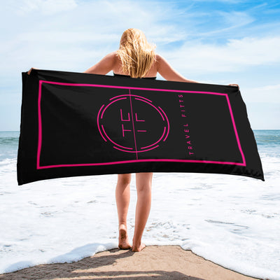 Pink “TF” Beach Towel
